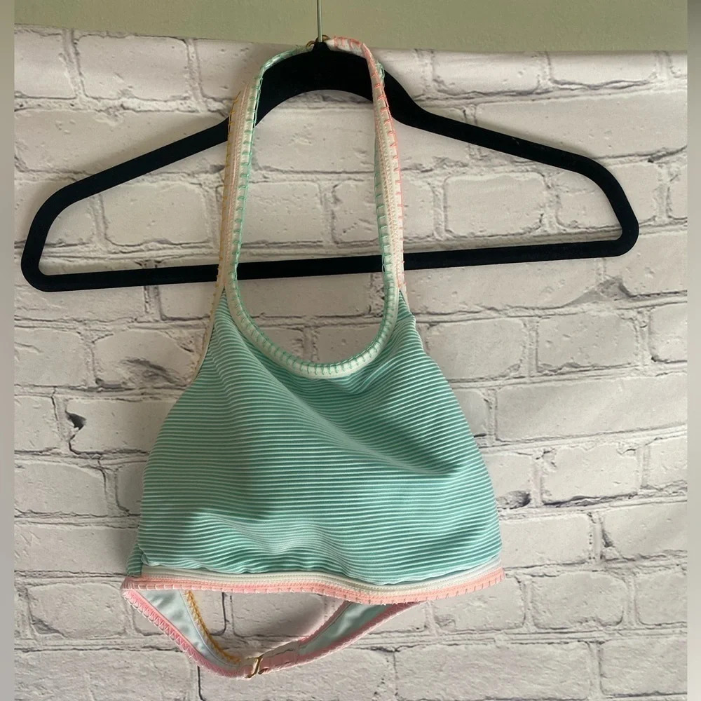 5/$20 Women’s Sonoma Halter Multi Color Striped Bikini‎ Top Large